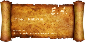 Erdei Ambrus névjegykártya