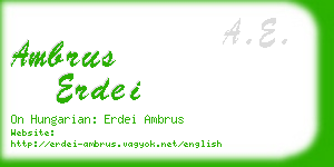 ambrus erdei business card